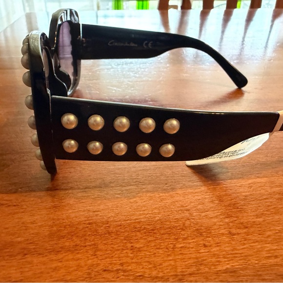 Circus NY by Sam Edelman Womens Large Square Sunglasses with Pearl Detail - Picture 5 of 12